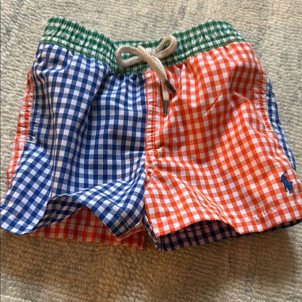 Ralph Lauren Kids Gingham Shorts - Blue and Orange